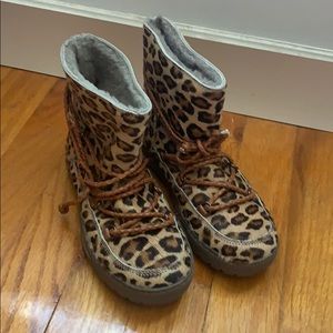 Kids leopard winter bootie